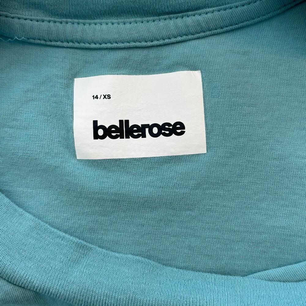 Bellerose Size XS CROM51 Crop Tee T Shirt Crewneck Blue Reef Waters Style T1570 - Picture 4 of 5